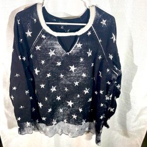 Torrid size 2 Blue sweater with white stars